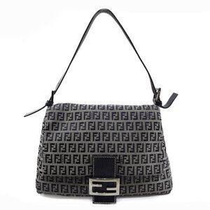 FENDI Mamma Bucket Shoulder Bag Zucca Canvas Navy Blue